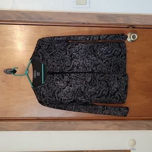 Black paisley velvet blouse